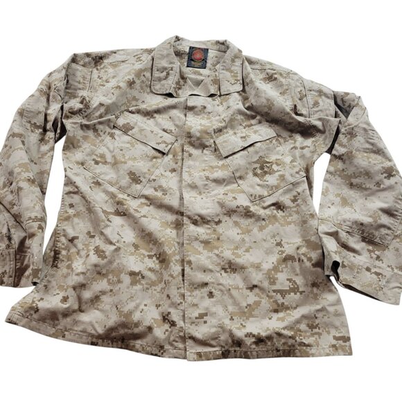 US Navy Marines American Apparel Desert Camo Shirt Mens Medium Long Sleeve - Picture 1 of 7